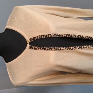Leopard trim cardigan